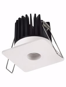 Faretto quadrato bianco incasso led 8w 3000k per cartongesso