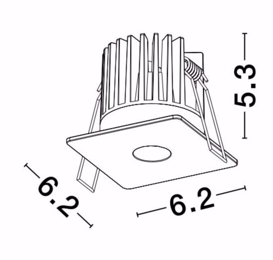 Faretto quadrato bianco incasso led 8w 3000k per cartongesso