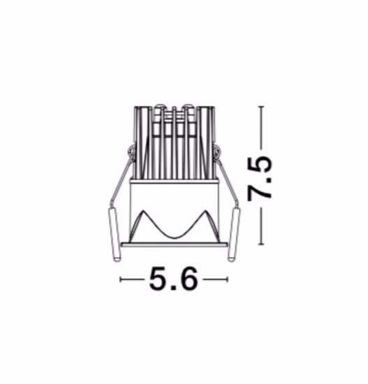 Faretto quadrato nero incasso  7w 3000k per cartongesso