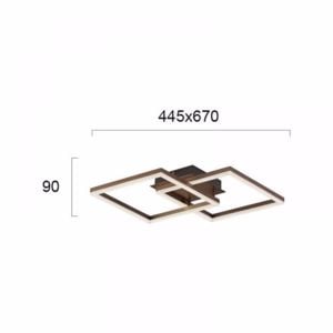 Plafoniera marrone quadrati led 42w 3000k design moderna