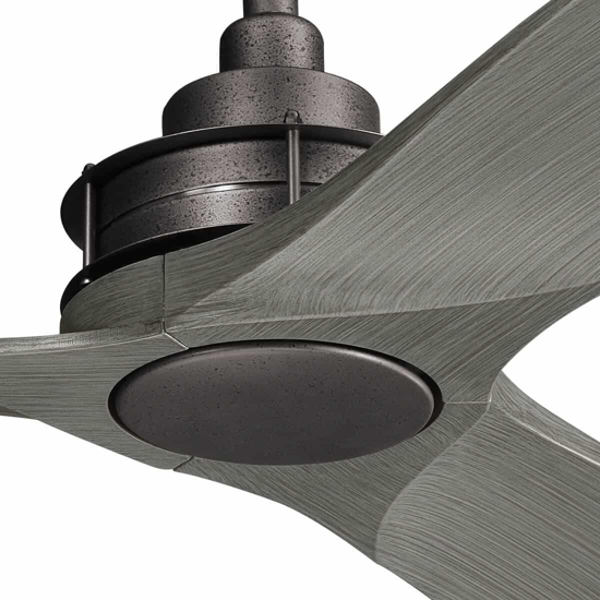 Ventilatore da soffitto tre pale effetto legno grigio antracite inverter