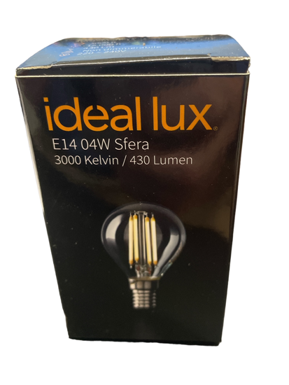 Lampadina e14 led 4w 3000k 480lm sfera vetro trasparente ideal lux