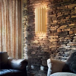 Ideal lux pan ap2 applique lampada da parete metallo oro design