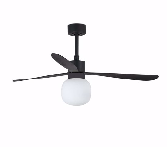 Ventilatore a pale da soffitto nero con luce