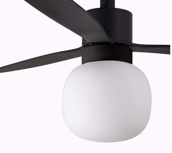 Ventilatore a pale da soffitto nero con luce