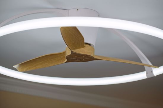 Ventilatore a plafoniera da soffitto moderno 20mq grigio a pale legno