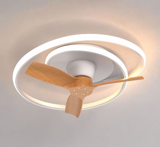 Plafoniera con ventilatore da soffitto moderno bianco per soggiorno