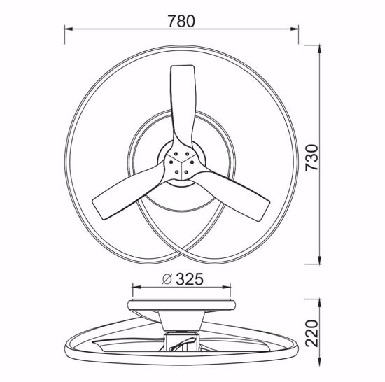 Plafoniera con ventilatore da soffitto moderno bianco per soggiorno