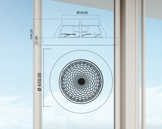 Ventilatore moderno a plafoniera silenzioso da soffitto bianco