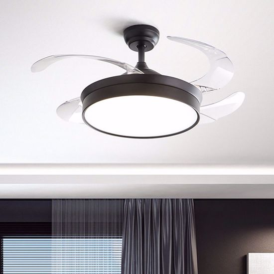 Lampadario a ventilatore silenzioso nero pale motorizzate silenzioso perenz illuminazione