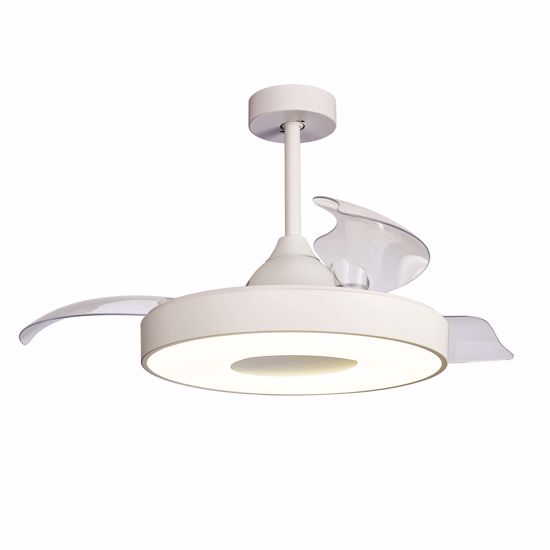 Lampadario a ventilatore da soffitto bianco pale motorizzate richiudibili moderno