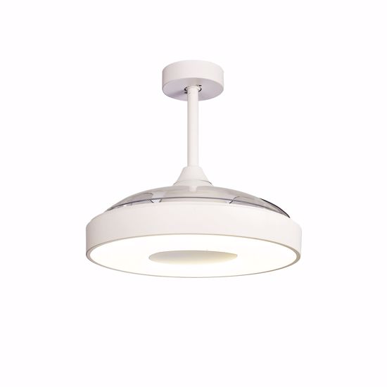 Lampadario a ventilatore da soffitto bianco pale motorizzate richiudibili moderno