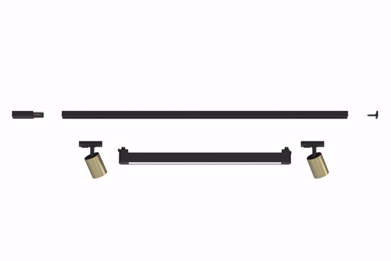 Sistema binario modulo led 28w 3000k 230v nero oro faretti gu10 orientabili