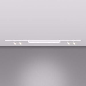 Sistema illuminazione a binario bianco 200cm led 40w 3000k 230v con faretti gu10