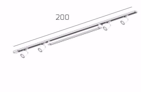 Sistema illuminazione a binario bianco 200cm led 40w 3000k 230v con faretti gu10