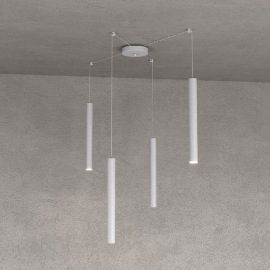 Lampadario a sospensione toplight cilindri grigio con decentramento