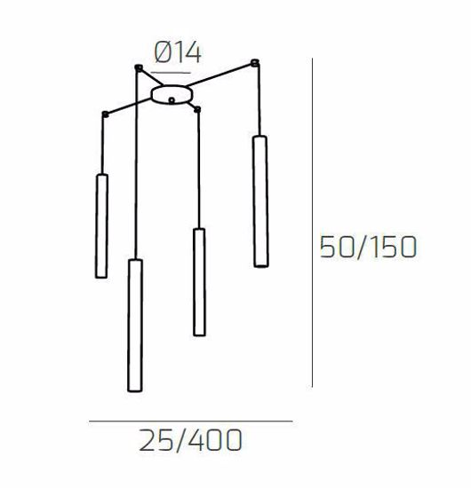 Lampadario a sospensione toplight cilindri grigio con decentramento