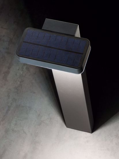 Lampione solare grigio da giardino led 4000k design moderno