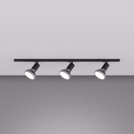 Sistema binario monofase design nero 3 luci e27 led orientabili