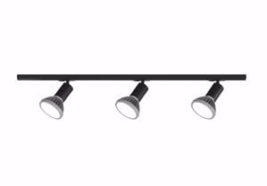 Sistema binario monofase design nero 3 luci e27 led orientabili