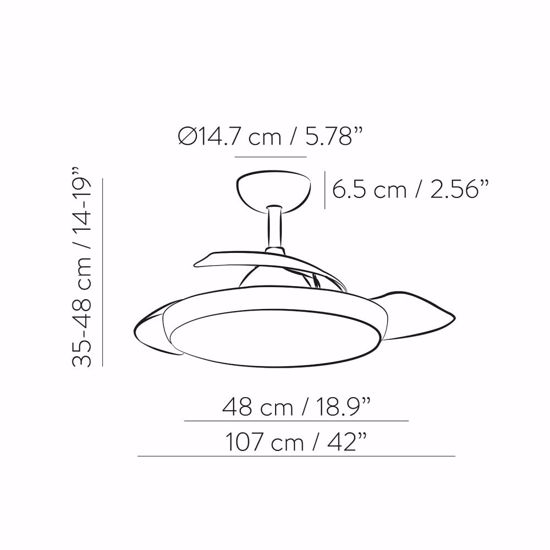 Ventilatore a lampadario bianco moderno pale motorizzate retrattili