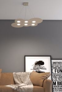 Lampadario per soggiorno moderno toplight cloud sabbia