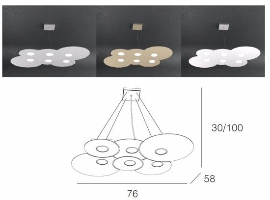 Lampadario per soggiorno moderno toplight cloud sabbia