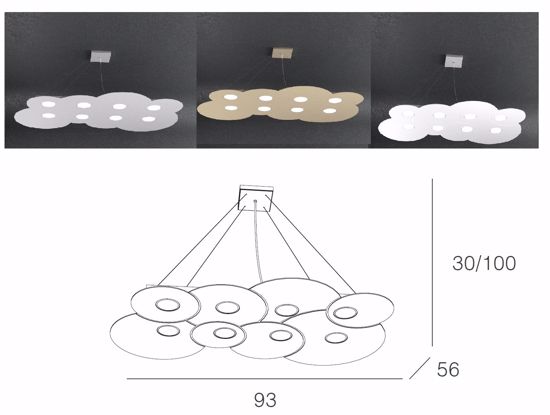 Lampadario moderno per soggiorno sabbia cloud top light