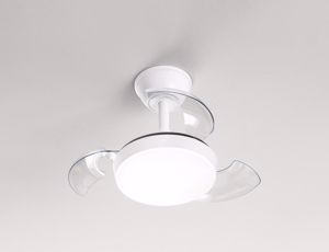 Lampadario a ventilatore bianco motre dc con luce led dimmerabile con telecomando