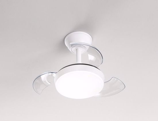 Lampadario a ventilatore bianco motre dc con luce led dimmerabile con telecomando