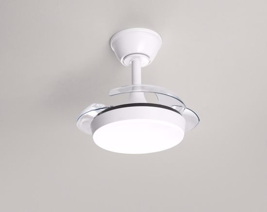 Lampadario a ventilatore bianco motre dc con luce led dimmerabile con telecomando