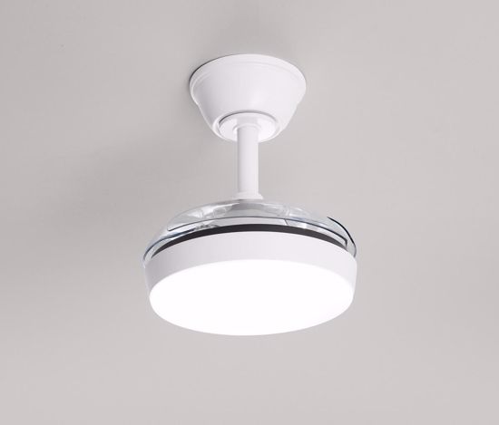 Lampadario a ventilatore bianco motre dc con luce led dimmerabile con telecomando