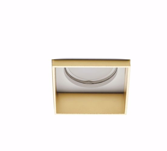 Faretto elis di gesso bianco quadrato cornice oro da incasso per cartongesso