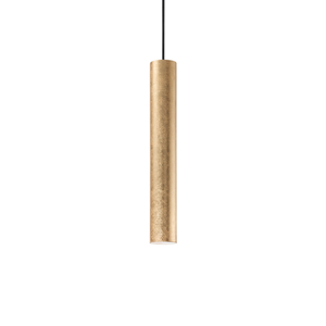 Look sp1 d06 ideal lux lampadario a sospensione cilindro foglia oro