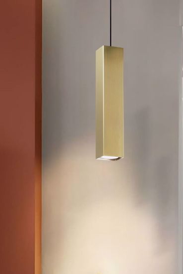 Sky sp1 lampada sospensione quadrata oro ottone ideal lux