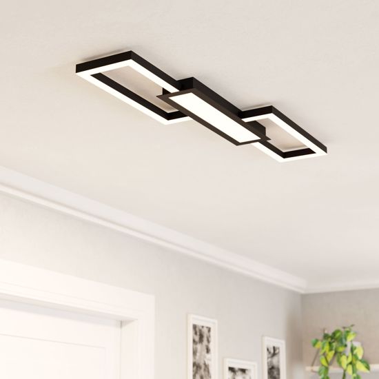 Plafoniera moderna nera led 37w dimmerabile 3000k a 6500k