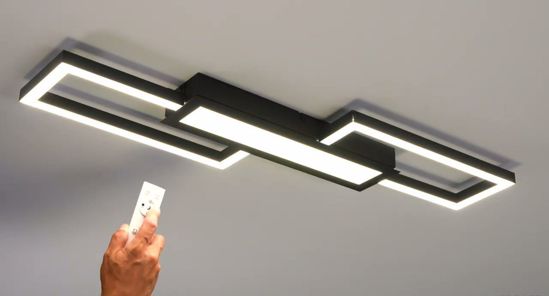 Plafoniera moderna nera led 37w dimmerabile 3000k a 6500k