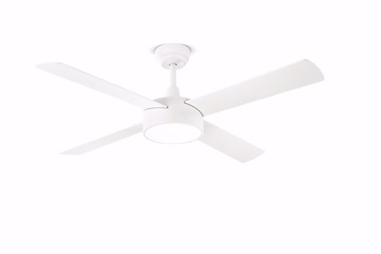 Ventilatore da soffitto bianco 3 velocit&agrave; con luce led dimmerabile e telecomando