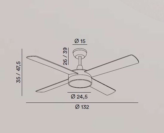 Ventilatore da soffitto bianco 3 velocit&agrave; con luce led dimmerabile e telecomando