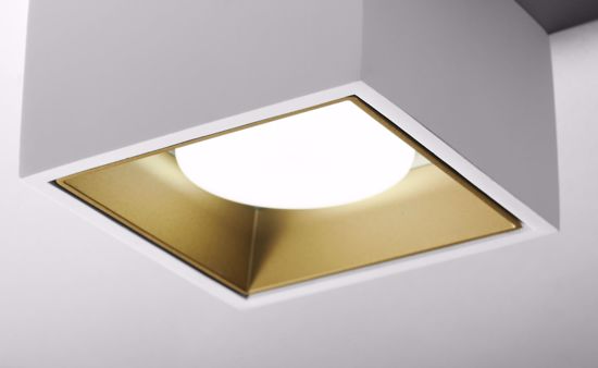 Nasso sforzin plafoniera quadrata di gesso interno alluminio oro