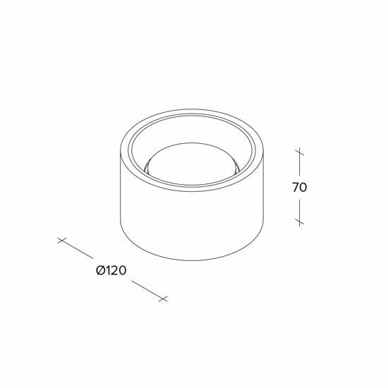 Plafoniera di gesso bianco interno alluminio rotonda nasso sforzin