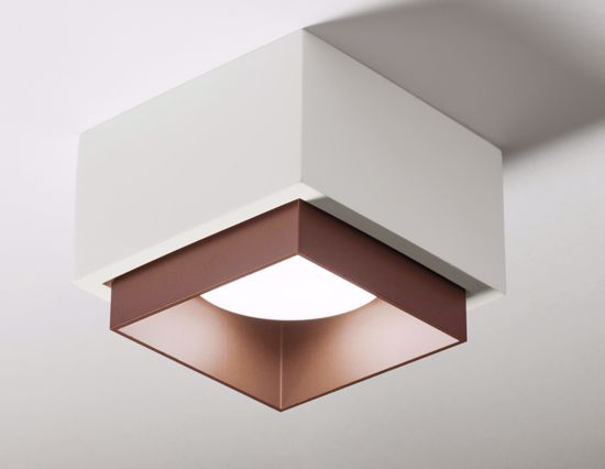 Syme sforzin lampada da soffitto quadrata di gesso rame moderna