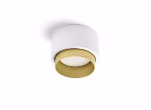 Lampada portafaretto da soffitto cilindro bianco oro sforzin syme