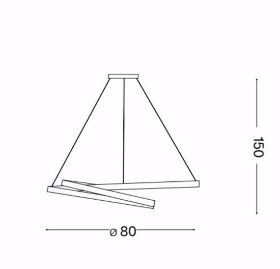 Lampadario oz sp d08 nero dali push ideal lux led 55w 3000k dimmerabile