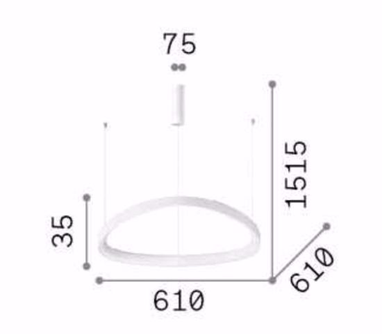 Ideal lux gemini d061 dali push bianco lampadario moderno led 48w 3000k