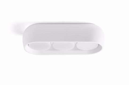 Plafoniera ovale design moderna di gesso bianco 3 luci sforzin mysia