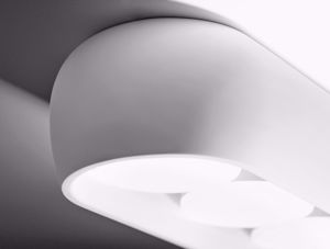 Plafoniera ovale design moderna di gesso bianco 3 luci sforzin mysia