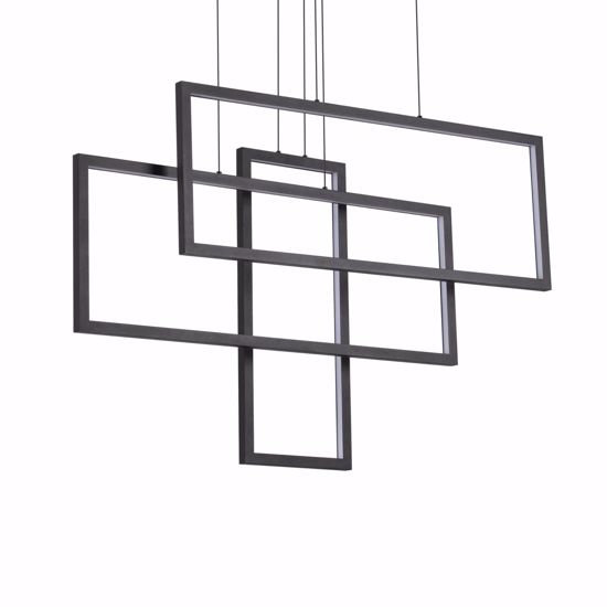 Frame sp rettangolo ideal lux lampadario particolare led 93w 3000k nero