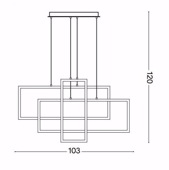 Frame sp rettangolo ideal lux lampadario particolare led 93w 3000k nero