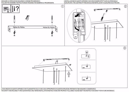 Frame sp rettangolo ideal lux lampadario particolare led 93w 3000k nero